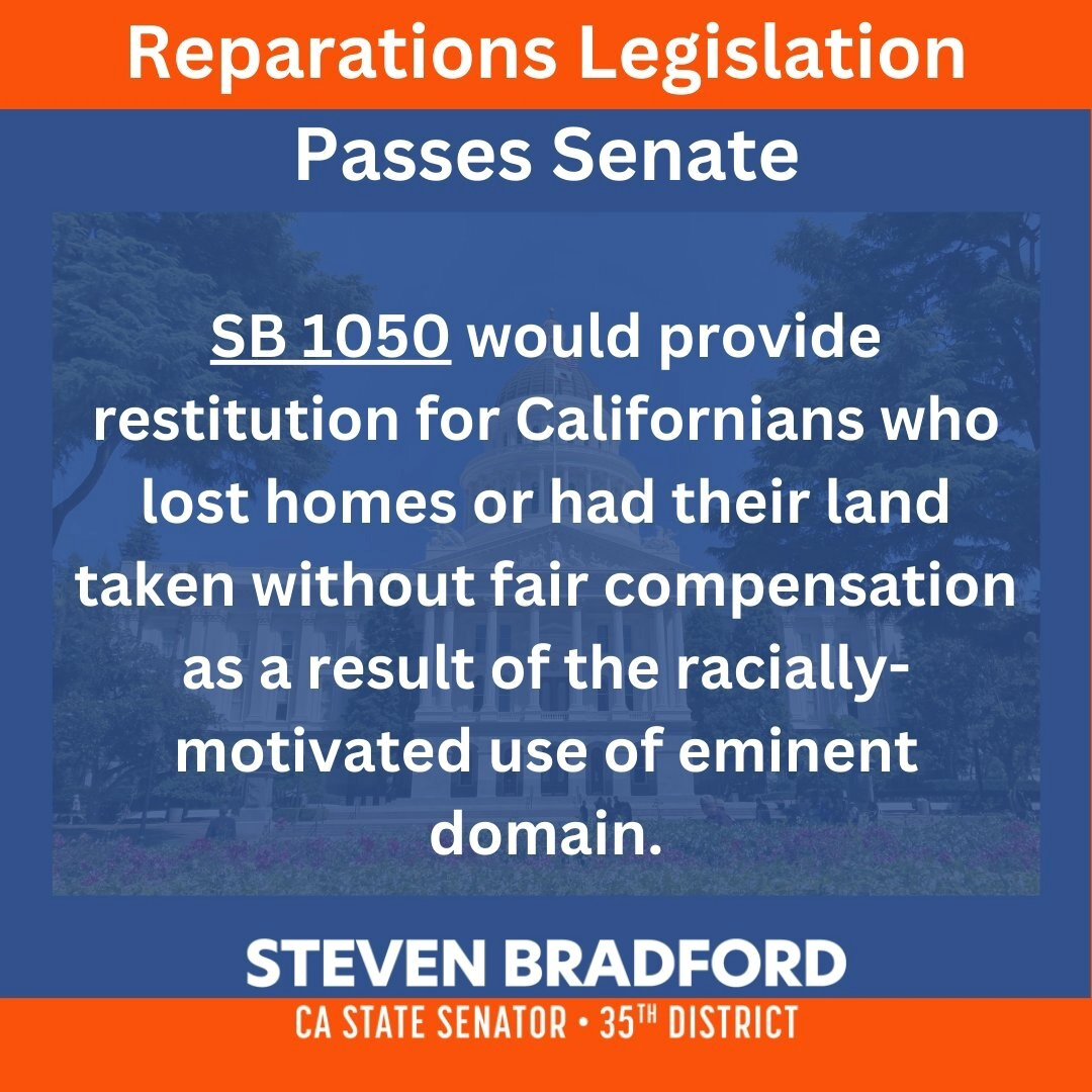 Coalition For A Just & Equitable California (@cjecofficial) on Twitter photo 📣📣BIG NEWS!!! The California State Senate PASSED our priority Reparations-related bills and THE first ever California state legislation specifically for residents who are descendants of persons enslaved in the U.S.!!! THANK YOU to <a href="/SenBradfordCA/">Senator Steven Bradford</a> & everyone who supported!!! 📣📣BIG NEWS!!! The California State Senate PASSED our priority Reparations-related bills and THE first ever California state legislation specifically for residents who are descendants of persons enslaved in the U.S.!!! THANK YOU to <a href="/SenBradfordCA/">Senator Steven Bradford</a> & everyone who supported!!!