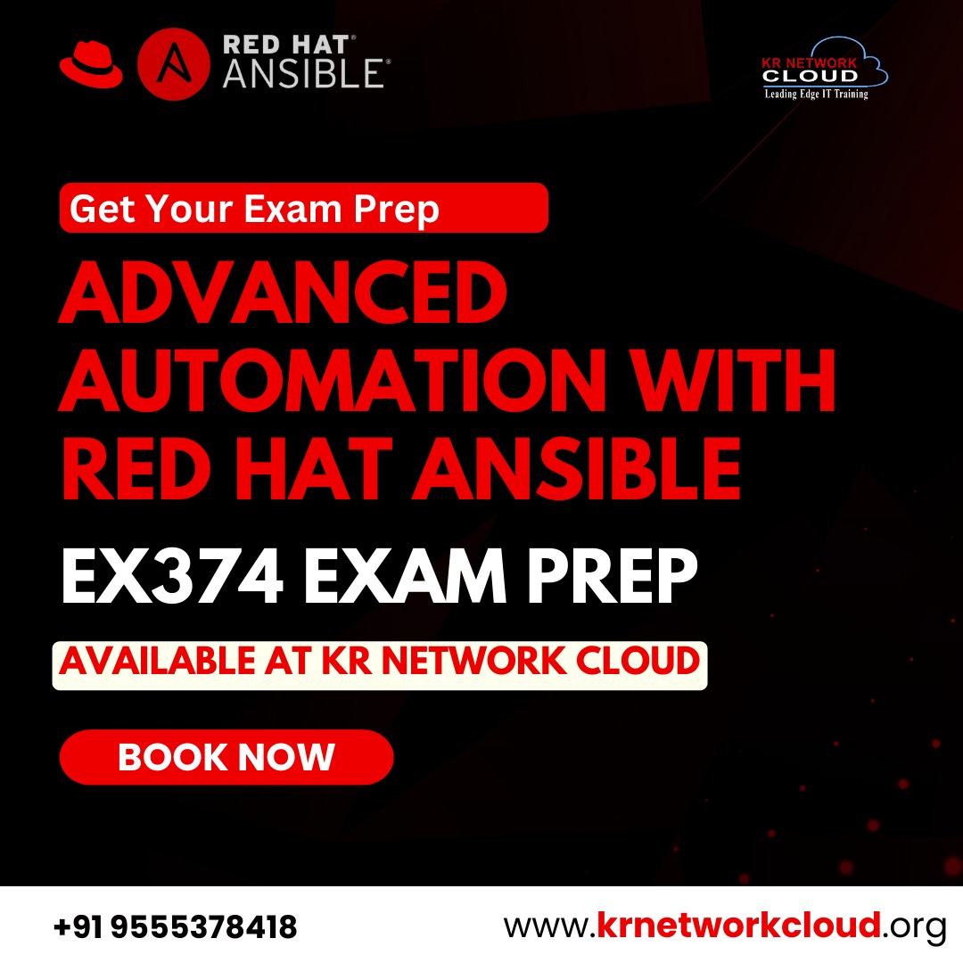 KR Network Cloud can help you prepare for the Red Hat Ansible EX374 prep! Enroll today & take the next step in your IT career. 🌐 Learn More: krnetworkcloud.org/course/red-hat… Get in touch with our Team on 9555378418 / 8800272669 #RedHat #Ansible #EX374 #ExamPrep #ITTraining #Automation