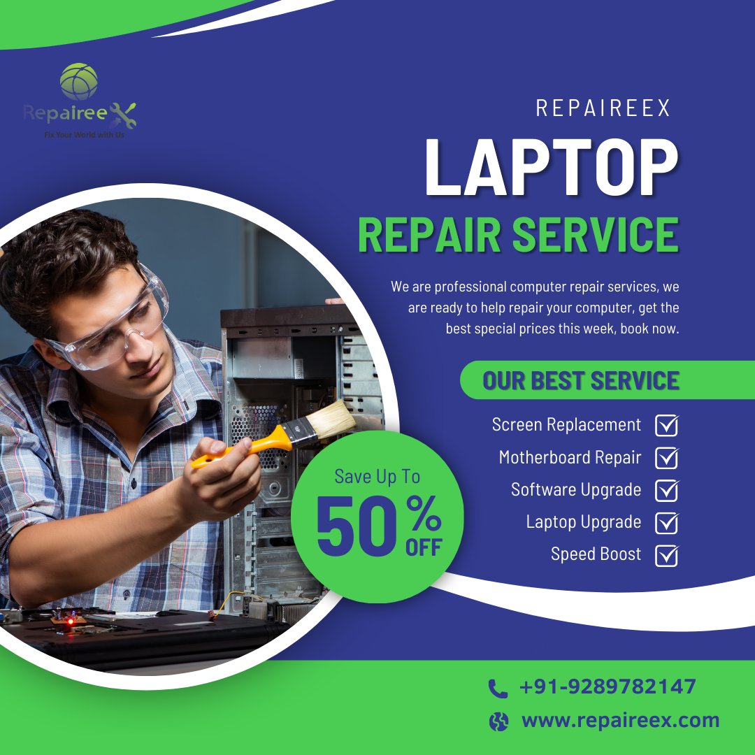 Expert laptop repair service technicians. Fast, reliable fixes for all brands. Get your laptop back up and running today!
Call now at +91-9289782147 or visit our website repaireex.com for fast, reliable service!
#LaptopRepairExperts #LaptopSaviors #FixMyLaptop #repair