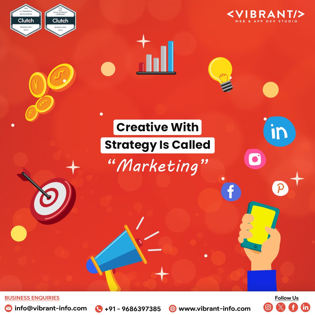 Creativity without strategy is just art. But creativity with strategy? That's marketing magic.🎨

Let's turn those brilliant ideas into impactful! 

#MarketingMagic #CreativeStrategy #BrandBuilding #DigitalMarketing #Marketing #StrategicPlanning #MarketingStrategy #VibrantInfo