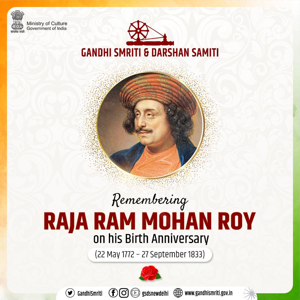 Remembering social reformer and ‘Father of Modern India’ Raja Ram Mohan Roy on his birth anniversary. His contributions and progressive ideas for women's rights and education continue to inspire us even today. #RajaRamMohanRoy | आधुनिक भारत | महान समाज