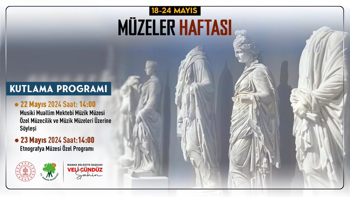 Müzeler, binlerce yıl boyunca şekillenen ve bizlere miras kalan medeniyetlerin izlerini taşıyan kültür ve bilgi hazineleridir. Müzeler Haftası’nda tüm vatandaşlarımızı; tarihi günleri, olayları, unutulmayan kahramanları ve ülkemizin kültürel birikimini geleceğe taşıyan müzelerle