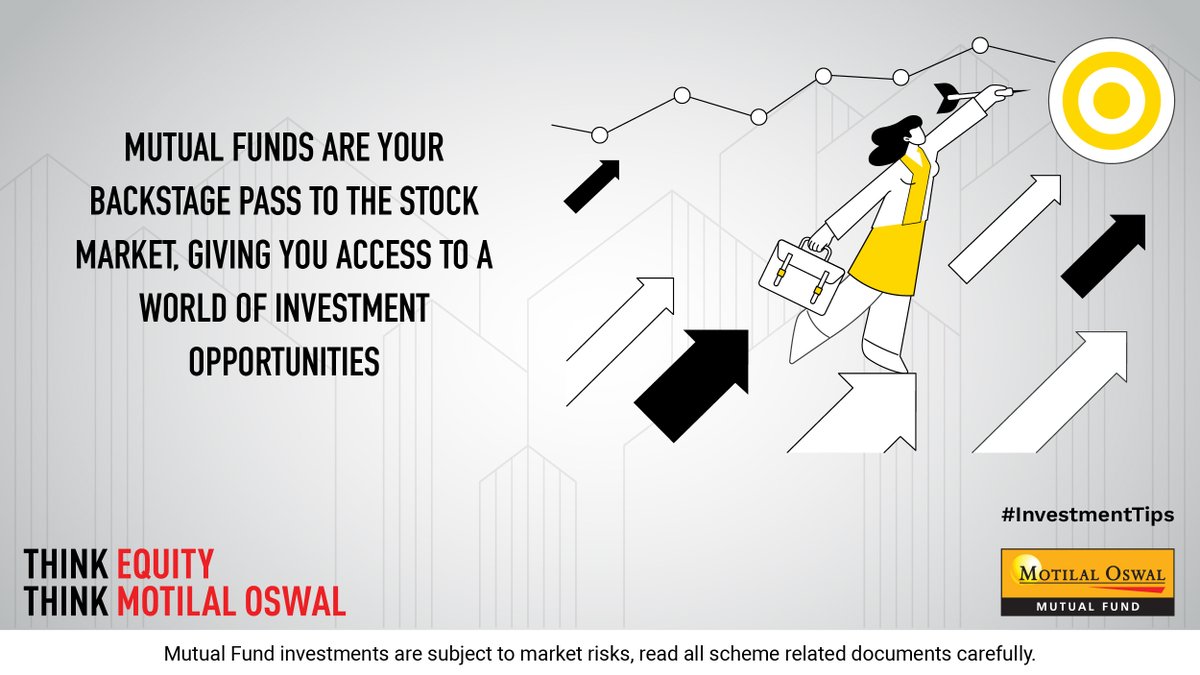 #InvestmentTips: Mutual funds offer a backstage pass to the stock market, unlocking a world of investment opportunities!

#investment #investmenttips #MotilalOswal #MotilalOswalAMC #ThinkEquityThinkMotilalOswal
