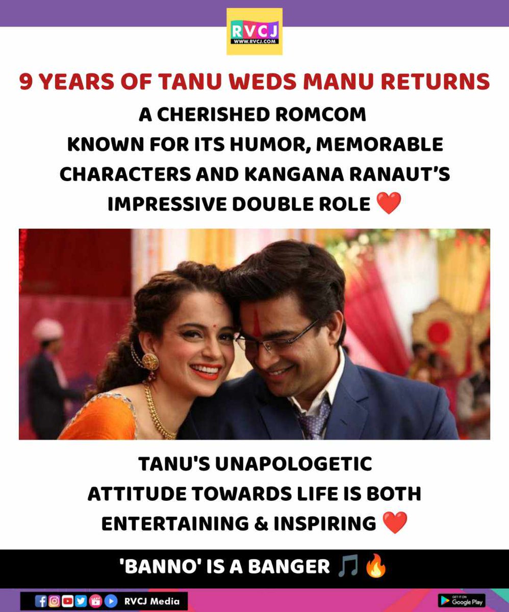 9 years of Tanu Weds Manu Returns #tanuwedsmanureturns #kanganaranaut #rmadhavan #jimmyshergill #deepakdobriyal #mohammedzeeshanayyub #swarabhaskar #anandlrai @KanganaTeam @jimmysheirgill @ReallySwara