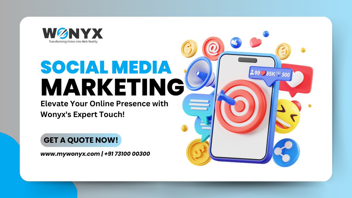 WonyxItsolution's tweet image. Unlock Your Brand&apos;s Potential with #WonyxITSolutions! Whether you&apos;re looking to boost #brandawareness, generate leads, or enhance customer loyalty, #WonyxITSolutions is your trusted partner.
mywonyx.com/smm-package/ | +91 73100 00300

#SocialMediaStrategy #socialmedia #SMM