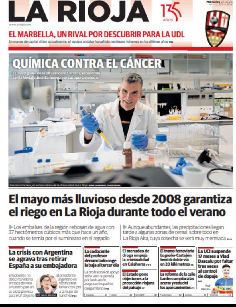 Héctor Busto (@hebusto) on Twitter photo Qué bueno es ver la Ciencia, la Química, de nuestra <a href="/unirioja/">Universidad de La Rioja</a> y nuestro Instituto #IQUR en portada de <a href="/lariojacom/">lariojacom</a>! Y más si es con <a href="/pcorzana/">Francisco Corzana</a>!!! 👏🏻👏🏻👏🏻 Qué bueno es ver la Ciencia, la Química, de nuestra <a href="/unirioja/">Universidad de La Rioja</a> y nuestro Instituto #IQUR en portada de <a href="/lariojacom/">lariojacom</a>! Y más si es con <a href="/pcorzana/">Francisco Corzana</a>!!! 👏🏻👏🏻👏🏻