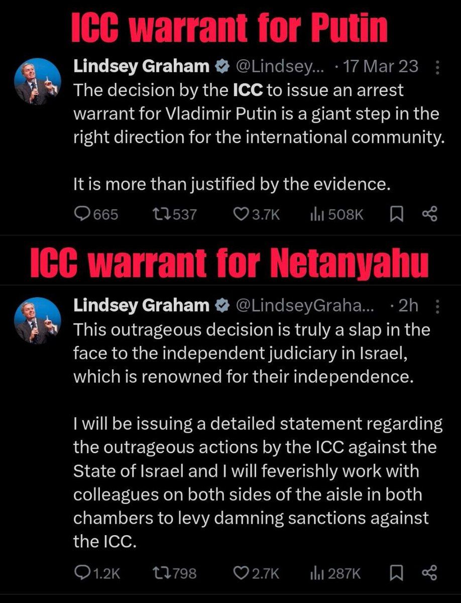 Lindsey 'To the Last Ukrainian' Graham seems unhappy about something here. Oh, that's right, it's a certain court that all the sudden becomes 'illegitimate' on the whim of these bloodthirsty hypocritical 'rules-based order' ghouls.