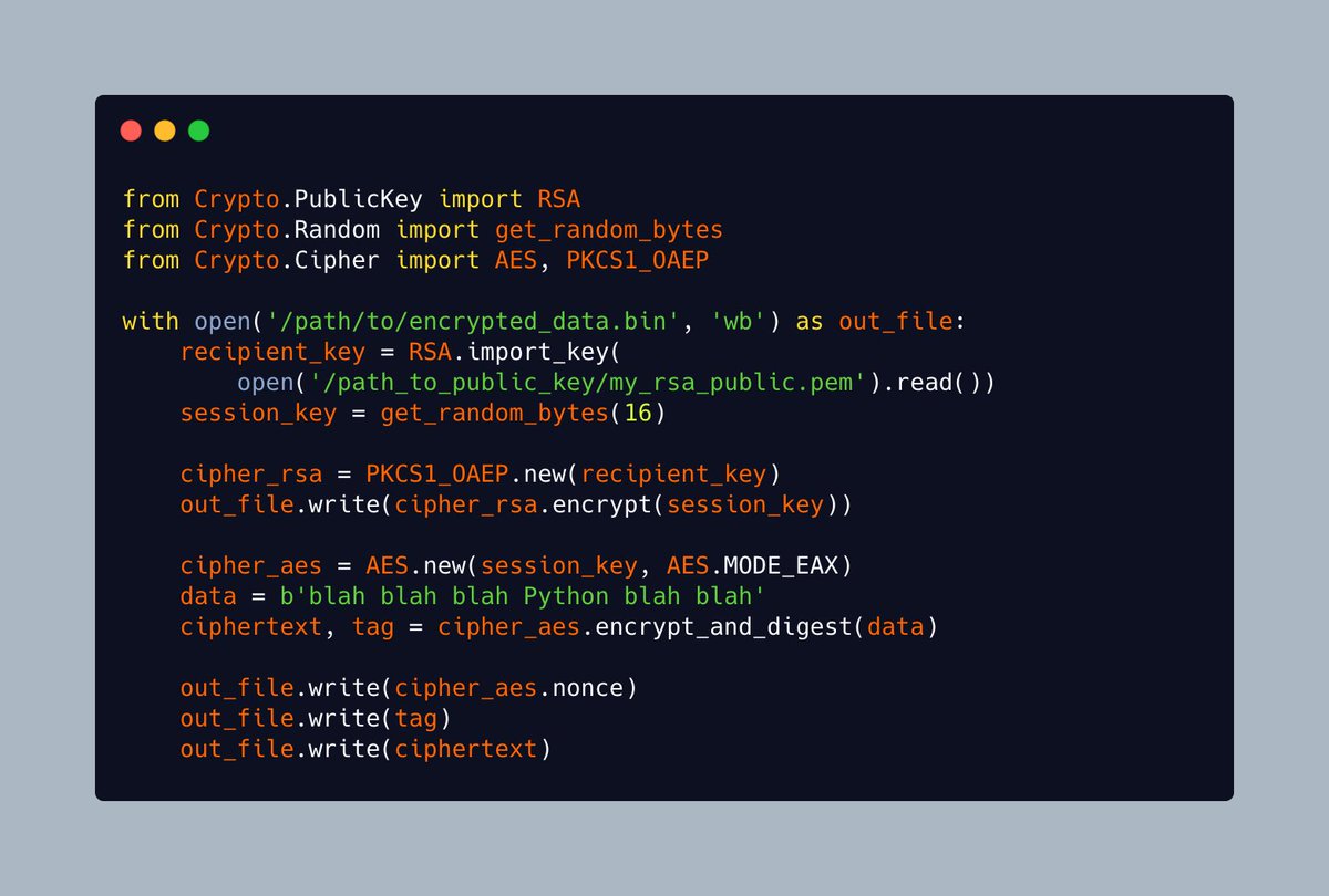 You can use pycryptodome to encrypt files with #Python

Here's an example: