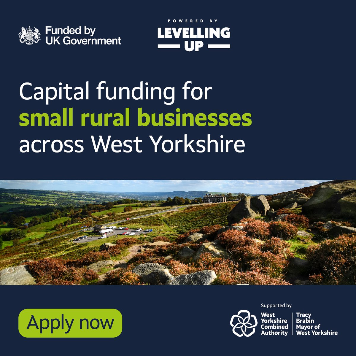 Capital funding for rural businesses across West Yorkshire 📣

Small businesses, social enterprises, and charities (with a trading arm) with up to 50 employees, may be eligible to apply for grants of up to £100,000.

Find out more ➡️ ow.ly/PBiA50RMBW9
#UKSPF #RuralFund