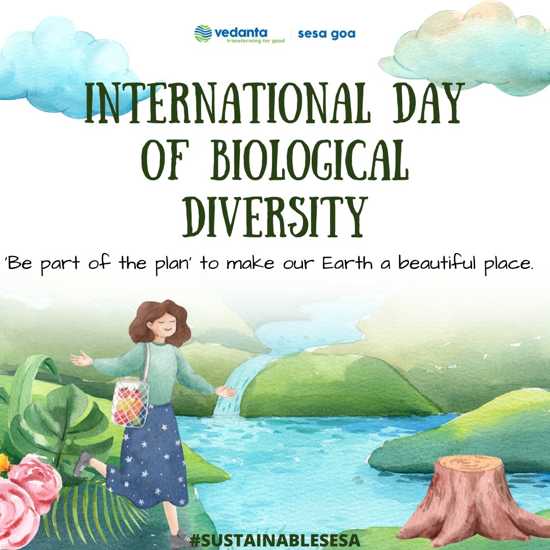 On this International Day of Biological Diversity, 'Be Part of the Plan' to make our Earth a beautiful Place. 🌳 #Vedanta #SesaGoa #TransformingForGood #TransformingCommunity #BiodiversityDay #InternationalDayOfBiologicalDiversity