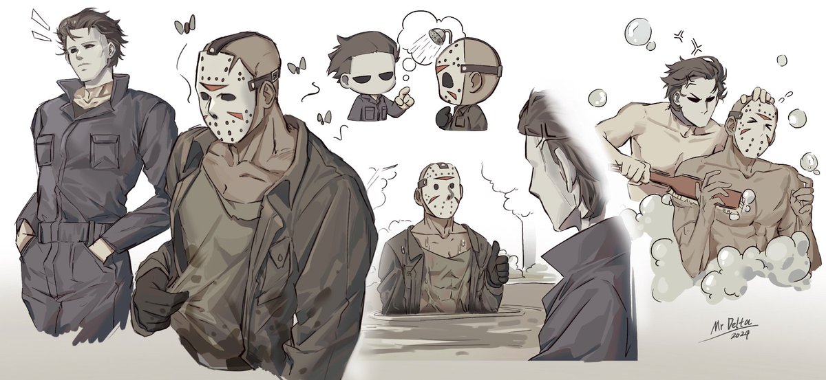 摸鱼一下了！
#michaelmyers
#jasonvoorhees
#fridaythe13th
#myerhees
#jashael