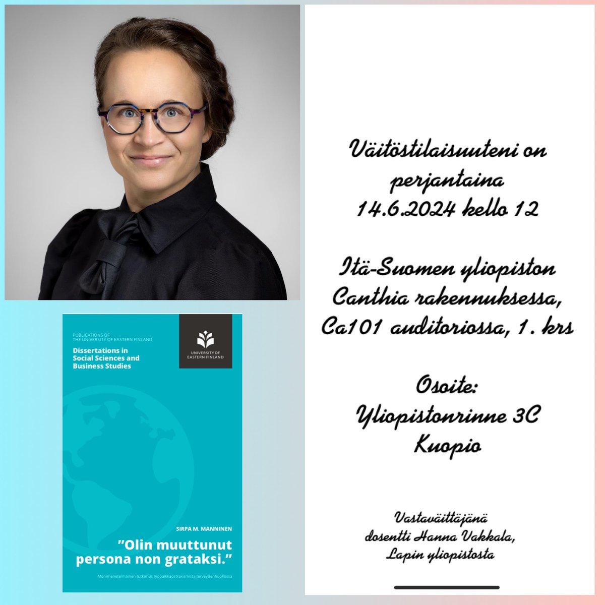uef.fi/fi/tapahtuma/v…

Tervetuloa kuuntelemaan paikan päälle tai etänä, jos työpaikkaostrakismi aiheena kiinnostaa!