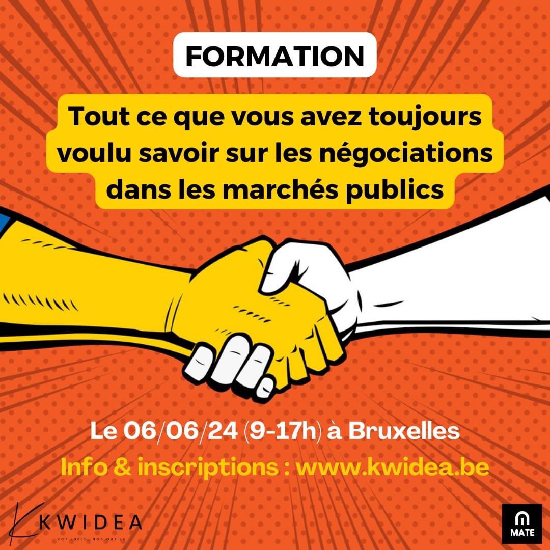 Plus d’infos &amp; pour s’inscrire, c’est par ici : 
kwidea.be/vos-besoins/fo…
#marchéspublics #achatpublic #kwidea #formation #négociations