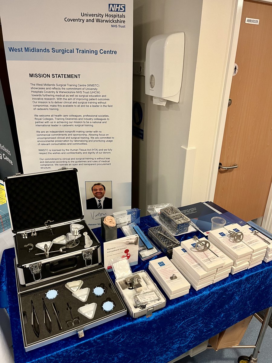 Day 2, ready to go at the Coventry Temporal Bone Course for the next couple of days. Pop along and see @CCMedDan and Geraldine to see the latest from #Kurz middle ear implants & Biodesign Otological Repair Graft. #otlogy #surgicaltraining #ENT #ossiculoplasty