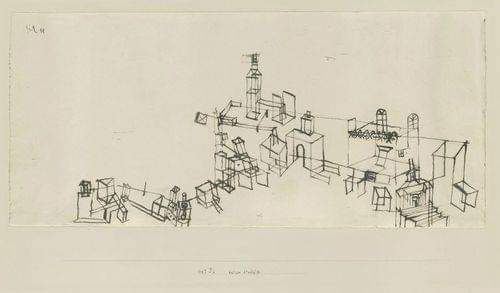 Paul Klee, view of ancient city. 1927 #art #drawing #PaulKlee #Klee