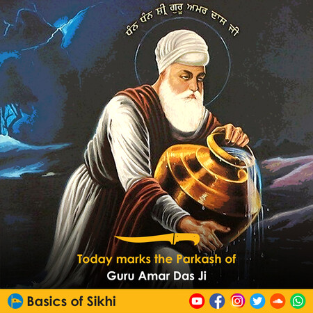 Today marks the Parkash Purab (celebrating the coming into the world of) our Third Guru, Guru Amar Das Sahib Ji.

Watch this video to learn more: youtu.be/m-6bWwGHxag

#BasicsofSikhi #Sikhism #GuruGranthSahib #GuruAmarDas #SikhHistory #Gurbani #SpiritualWisdom #SikhTeachings