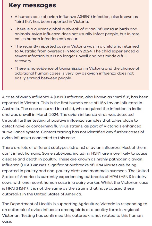 BREAKING: Australia reports human case of H5N1 bird flu The child, who traveled from India, was seriously ill but has since recovered