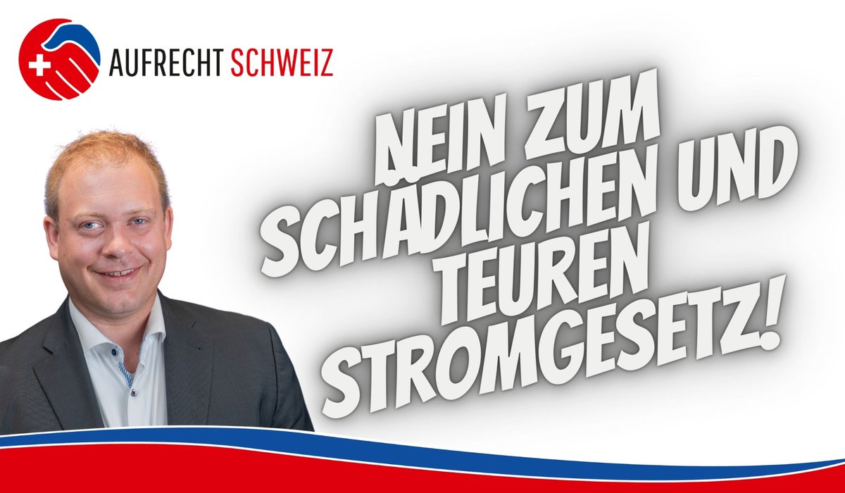 Jonathan Zbinden, Verantwortlicher Kommunikation Aufrecht CH, stimmt am 9. Juni NEIN zum Stromgesetz! 
Stromgesetz erlaubt Bund/Kantonen für Natur einschneidende Projekte zu realisieren, die Flatterstrom liefern. Schutz der Natur für künftige Generationen muss Vorrang behalten!