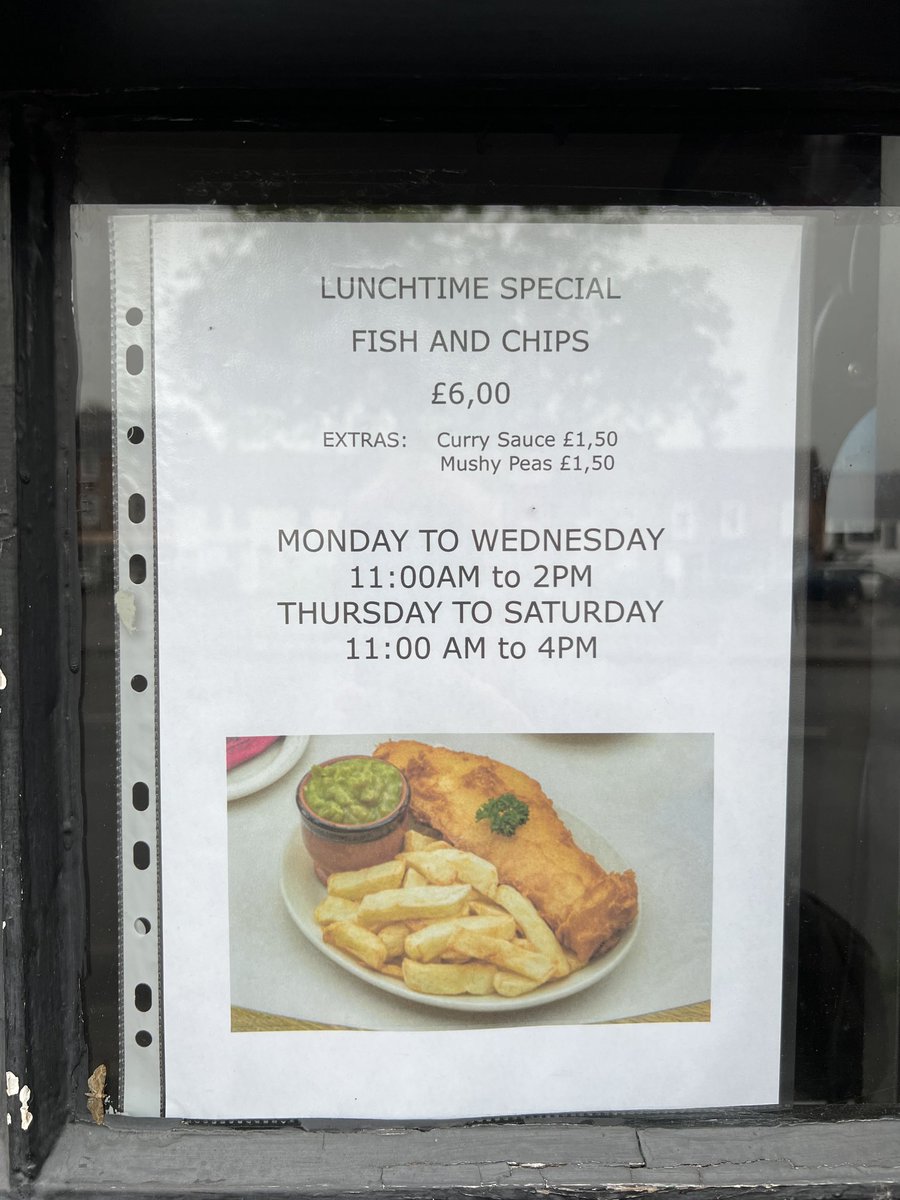 this is a pretty good price for fish and chips, these days …