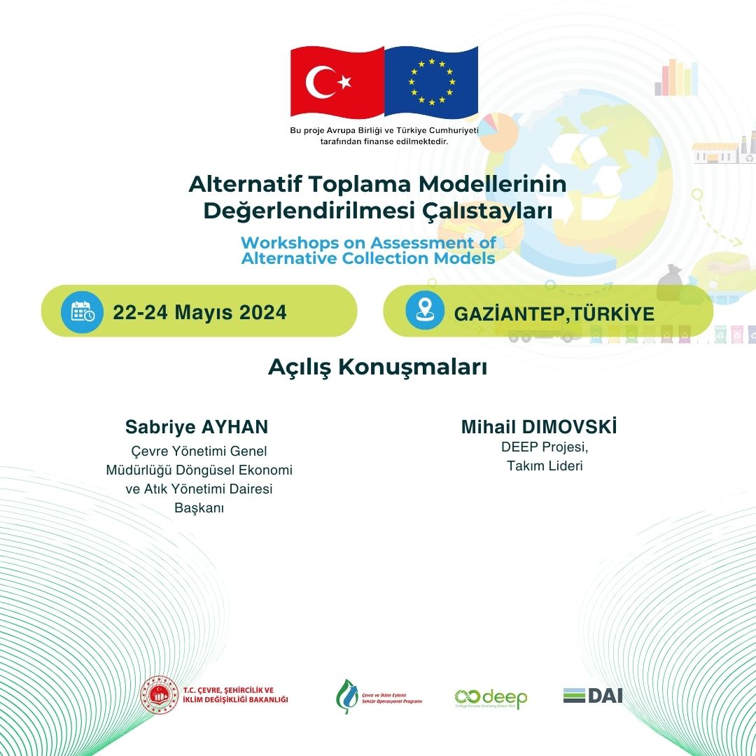 Türkiye Döngüsel Ekonomi (@trdonguseleko) on Twitter photo Çalıştayın açılış konuşmalarını, Çevre, Şehircilik ve İklim Değişikliği Bakanlığı Çevre Yönetimi Genel Müdürlüğü Döngüsel Ekonomi ve Atık Yönetimi Dairesi Başkanı Sn. Sabriye Ayhan ile DEEP Projesi Takım Lideri Sn. Mihail Dimovski gerçekleştirdi.
<a href="/csbgovtr/">T.C. Çevre, Şehircilik ve İklim Dğş. Bakanlığı</a> <a href="/EUDelegationTur/">AB Türkiye Delegasyonu🇪🇺EU Delegation to Türkiye</a> Çalıştayın açılış konuşmalarını, Çevre, Şehircilik ve İklim Değişikliği Bakanlığı Çevre Yönetimi Genel Müdürlüğü Döngüsel Ekonomi ve Atık Yönetimi Dairesi Başkanı Sn. Sabriye Ayhan ile DEEP Projesi Takım Lideri Sn. Mihail Dimovski gerçekleştirdi.
<a href="/csbgovtr/">T.C. Çevre, Şehircilik ve İklim Dğş. Bakanlığı</a> <a href="/EUDelegationTur/">AB Türkiye Delegasyonu🇪🇺EU Delegation to Türkiye</a>