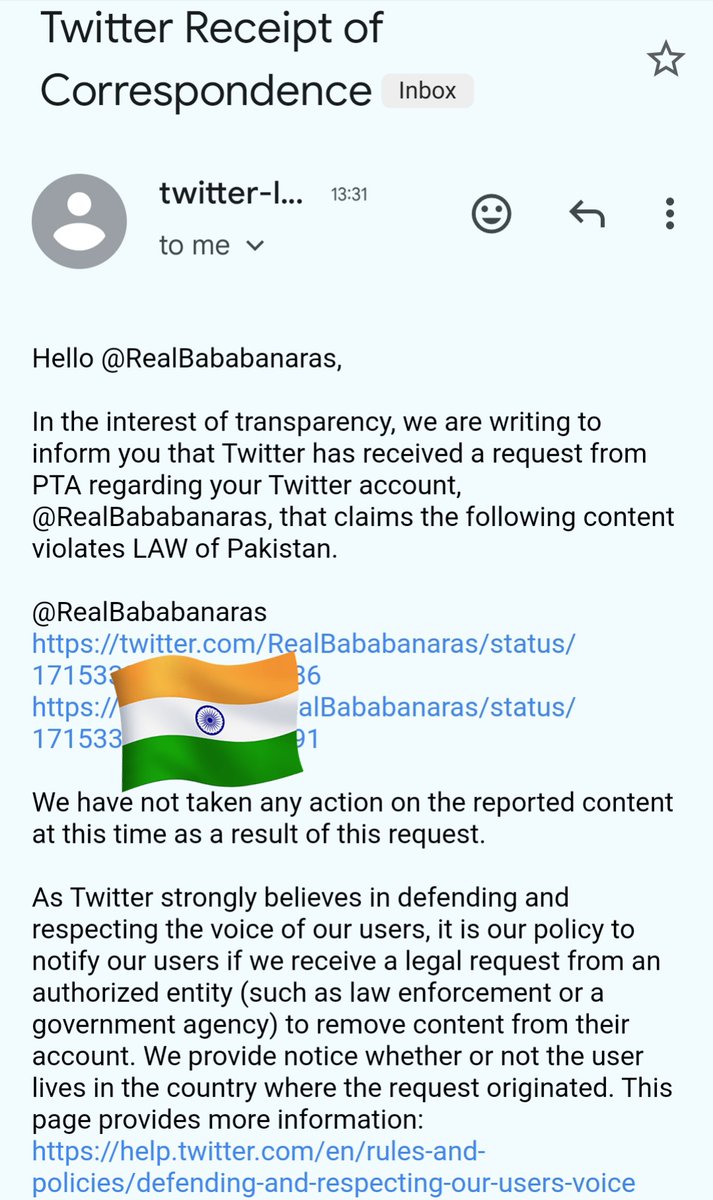 Third love letter received from the neighbourhood within this week. They are mass reporting and doing legal cases against my X account to take it down.

Dear Indian Patriots 
I need your support here. Follow/Like/Share my account to fail unholy intention of enemy.

Jai Hind 🇮🇳