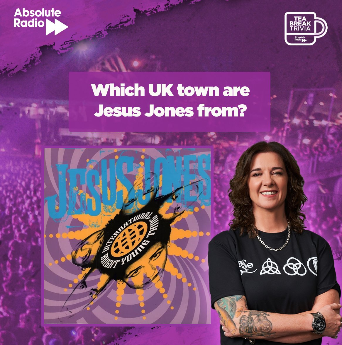Which UK town are Jesus Jones from? Send your answers to this morning's #TeaBreakTrivia to @leonagraham