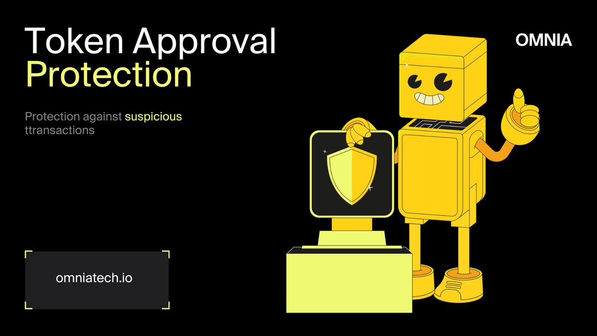 ⚙️ One of the most advanced features of OMNIA Protocol is the Token Approval Protection.

It protects your funds using safe RPC Endpoints that halt suspicious transactions and alert you about suspicious tokens.

Learn how👇
docs.omniatech.io/defi/token-app…