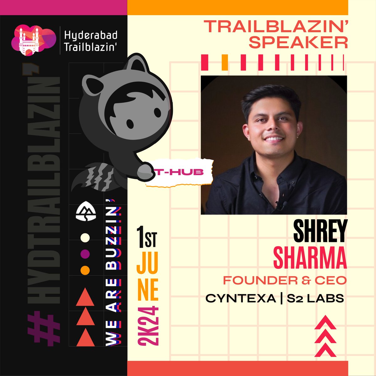 #HydTrailblazin' : Trailblazin' Speaker Annoucement 🤩

We're excited to announce - <a href="/iamshreysharma/">Shrey Sharma</a> , young founder of <a href="/s2_labs/">S2 Labs by Shrey Sharma</a>  and  <a href="/cyntexa/">Cyntexa</a> , is an impressive entrepreneur  and a "Trailblazer".

Don't miss out on this opportunity to connect with Shrey.

Happy Trailblazin'!🤠