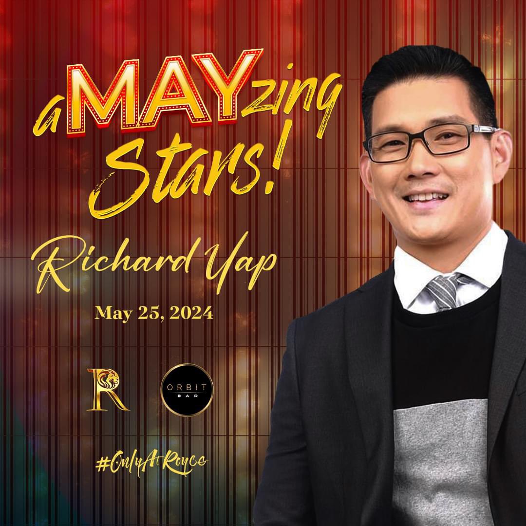 singles4ry's tweet photo. "We are down to our last aMAYzing STARS, don't miss out the performance of RICHARD YAP as he takes the orbit bar stage this coming Saturday, πAY 25, 2024! Get ready to be captivated by his stunning looks, see you #OnlyAtRoyce!"ποΈβ¨
πΈ: Royce Hotel and Casino | #RichardYap https://t.co/kxCLM8pS26