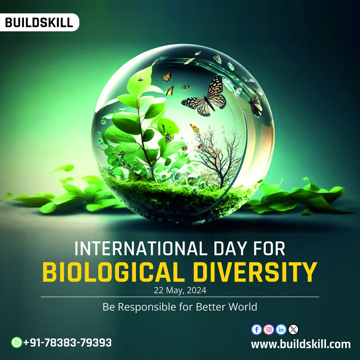 🌿Happy International Day of Biological Diversity!🌍
The United Nations has proclaimed May 22. International Day for Biological Diversity, we reaffirm our belief in restoring Earth's natural balance by embracing Biodiversity.
#InternationalDayForBiologicalDiversity #Buildskill