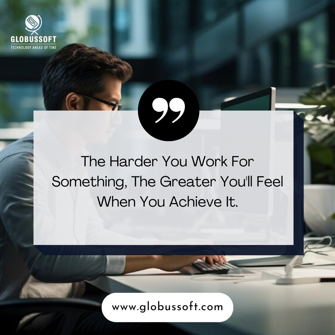 The more you put into something, the better it feels when you make it happen. 

Keep pushing forward, because the greatest rewards await those who put in the effort! 💪🚀

Share your thoughts too!

#hardworkpaysoff #achievementunlocked #ProfessionalGrowth #Globussoft
