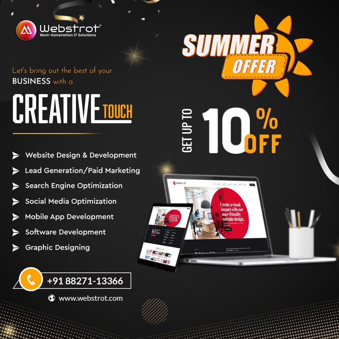 🌟 Get ready to savor the season with our exclusive summer offer! 🎁✨

#summeroffers♥️ #summerseaon🎉🎊 #hotdeals🔥 #summersavings #beattheheatsale #webdesigning #webdevelopment #itcompany #itcomapnydewas #globalitcompany #nextgenerationitsolutions #itservice #webstrot