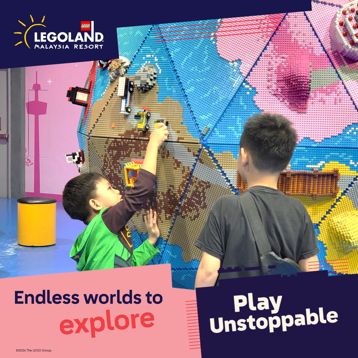 LEGOLAND_MY's tweet image. Let's take the Creative Challenge with Play Unstoppable! With countless worlds to discover, you won't want to miss out on a day filled with unstoppable fun and creativity at LEGOLAND Malaysia Resort. 
Explore: legoland.com.my/explore/shows-… 
#PlayUnstoppable #LLMR #Imaginations.