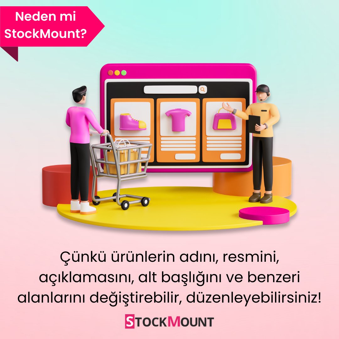 🚀 StockMount ile işletmenizin kontrolü sizde! Ürünlerinizin adını, resmini, açıklamasını ve daha fazlasını kolayca düzenleyin. Hızlı, esnek ve güçlü bir çözüm için hemen StockMount'u keşfedin! 💼💻

#StockMount #Eticaret #ürünyönetimi