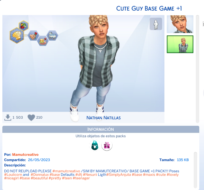 NiaaV_97's tweet photo. More of proof of what a liar #mamutcreativo mamutcreativo @mamut_creativo. Yesterday I exposed that she steals all her sims, from me, divtrumi, donnalux, glovely to everyone she finds. Today she deleted the sims so she doesn't get caught :'D https://t.co/lsjsZXLhAa