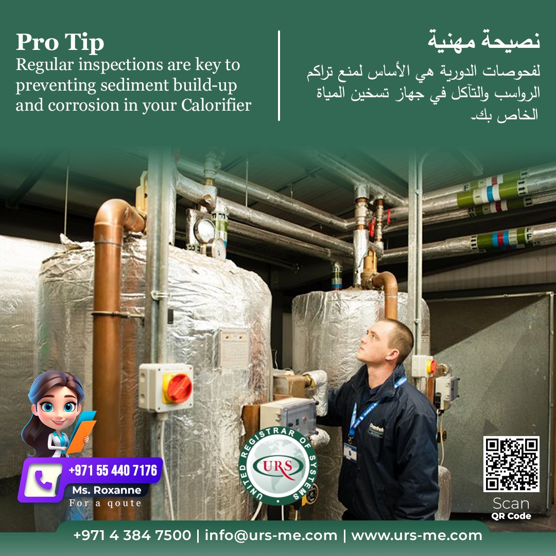 Keep your Calorifier in top condition with regular checks to prevent common issues and ensure long-lasting performance.
Let URS ME help you maintain optimal performance.
Visit urs-me.com
Call +971 4 384 7500

#MaintenanceMatters #MaintenanceTips #Calorifier #URSME