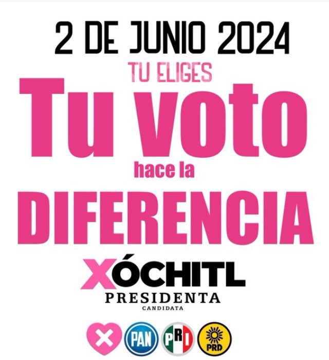 #XochitlPresidenta2024 

#MexicoSinMiedo

#YoConXóchitl
Vamos México 🇲🇽