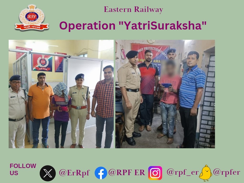 'Eyes wide open!' RPF arrested 02 TOPB criminals from Sealdah & Malda Railway Station with recovery of 02 stolen mobiles V/Rs. 33,000/- & handed over to concern GRPS. #OperationYatriSuraksha @RPF_INDIA @RailMinIndia @EasternRailway