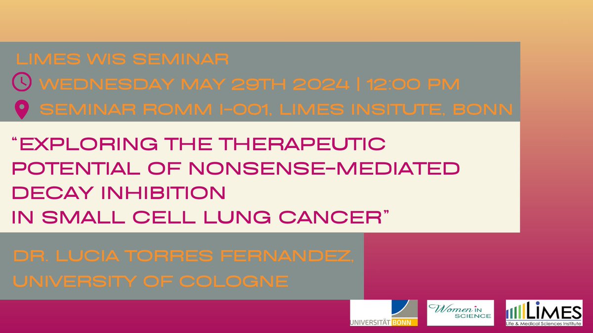 LIMES Bonn Women in Science (@limes_wis) on Twitter photo Don't miss our next #limes_wis_seminar! Everbody can join :) Don't miss our next #limes_wis_seminar! Everbody can join :)