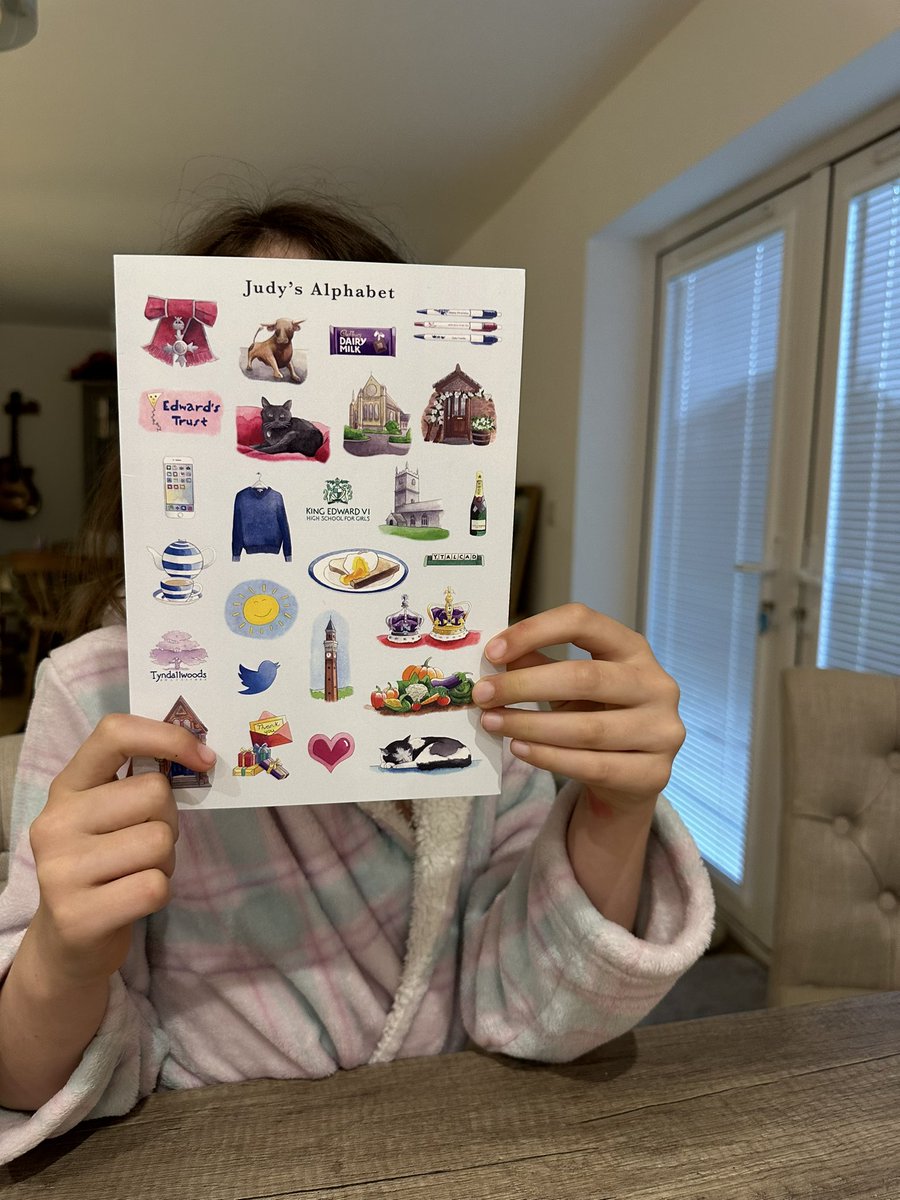 Spending time working through <a href="/Judy_at_TW/">Judy Dyke MBE, TEP</a>’s alphabet this morning and explaining to the girls all about them. They were very impressed to hear Judy had an award from the Queen!

Thanks for the lovely card, Judy 🪁💕