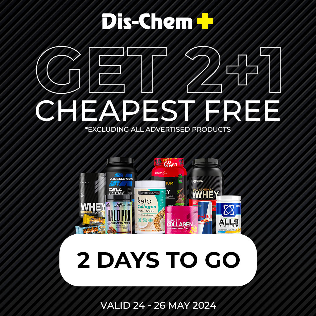 While you’re counting your reps, don’t forget we’re counting down to savings on sports nutrition THIS WEEKEND 24 - 26 May! bit.ly/3UUrOr0
#SportsNutrition #Fitness #DisChem