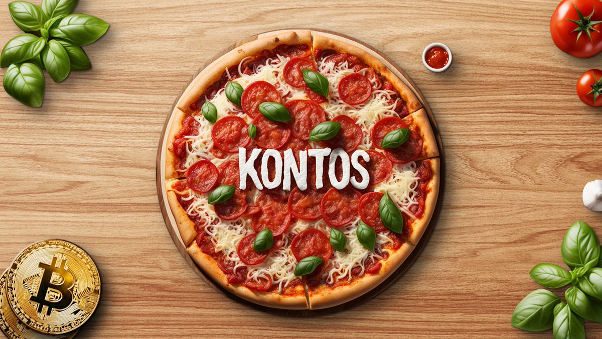 Kontosio's tweet photo. 🍕 Celebrating Bitcoin Pizza Day on May 22 with #Kontos! 🎉

It's been years since the first #Bitcoin transaction of 10,000 BTC for two pizzas, and look how far we've come! At #Kontos, we're proud to be part of the crypto revolution.

To celebrate, we're giving away $210 to 7 lucky winners, each receiving $30! 🍀

How to enter:
🪐 Follow @Kontosio
❤️ Like & Quote this tweet with your #Kontos account (e.g. username.os)
👥 Tag 3 friends

This event ends in 24 hours, and rewards will be sent within 48 hours directly to your #KontosAccount.

Join us and be a part of this incredible journey. Don't forget to check out our latest features and updates @Kontosio.

#BitcoinPizzaDay #BlockchainRevolution #Kontos