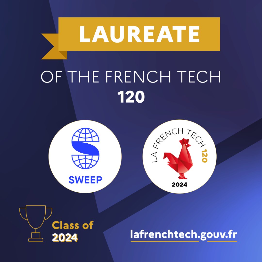 Sweep (@sweeptheplanet) on Twitter photo Breaking News! ๐๐
We're very proud to announce that Sweep has once again been selected to be part of France's prestigious French Tech 120, by <a href="/LaFrenchTech/">La French Tech</a>
Thanks to the French Tech Mission: <a href="/ClaraChappaz/">Clara Chappaz</a> <a href="/marinaferrari/">Marina Ferrari</a> <a href="/BrunoLeMaire/">Bruno Le Maire</a> <a href="/GabrielAttal/">Gabriel Attal</a> <a href="/EmmanuelMacron/">Emmanuel Macron</a> Breaking News! ๐๐
We're very proud to announce that Sweep has once again been selected to be part of France's prestigious French Tech 120, by <a href="/LaFrenchTech/">La French Tech</a>
Thanks to the French Tech Mission: <a href="/ClaraChappaz/">Clara Chappaz</a> <a href="/marinaferrari/">Marina Ferrari</a> <a href="/BrunoLeMaire/">Bruno Le Maire</a> <a href="/GabrielAttal/">Gabriel Attal</a> <a href="/EmmanuelMacron/">Emmanuel Macron</a>