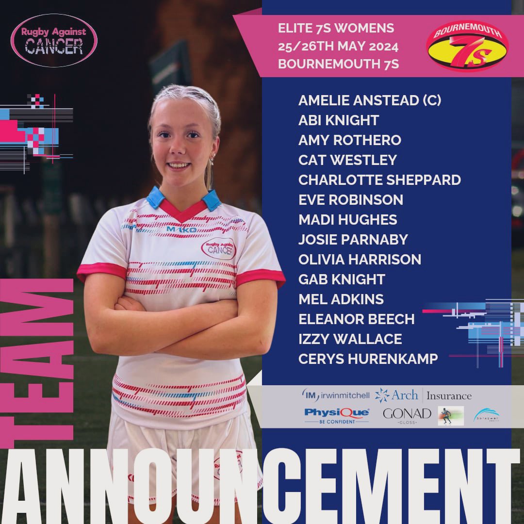 🌟 Exciting news! Rugby Against Cancer’s elite women’s squad is heading to Bournemouth 7’s this weekend! 🌟 It’s a tough group, but we believe we can compete strongly. If you’re in Bournemouth, come support the team! 💪🏉 #Bournemouth7s #RugbyAgainstCancer #WomensRugby