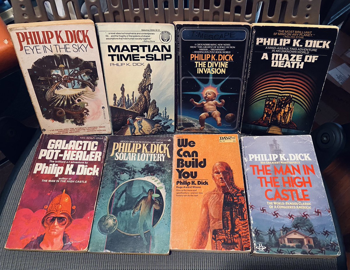 A few Philip K. Dick paperbacks. I’ll feature them individually over time.
#philipkdick #massmarketpaperbacks