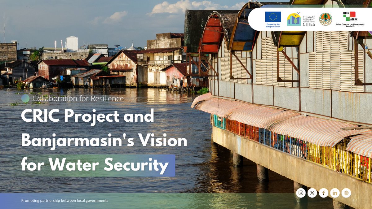 Banjarmasin's rivers serve as a vital water source for residents. See how #CRICProject and the city work with local actors to implement innovative water and waste management solutions in this video:
youtu.be/sJ22zeN-Rx4?si…

#10thWorldWaterForum #citiesforall #resilientcities