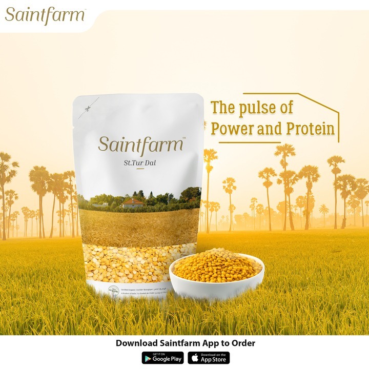 Experience the power of protein with St. Tur Dal – your go-to for a healthy, balanced diet! 🍛💥 

Download the App Now!!!
.
.
.
.
#saintfarm #saintfarmorganic #organicfood #organicfuture #organicgrocery #organicfoods #organiclifestyle #organicindianfood #organicstore #organic