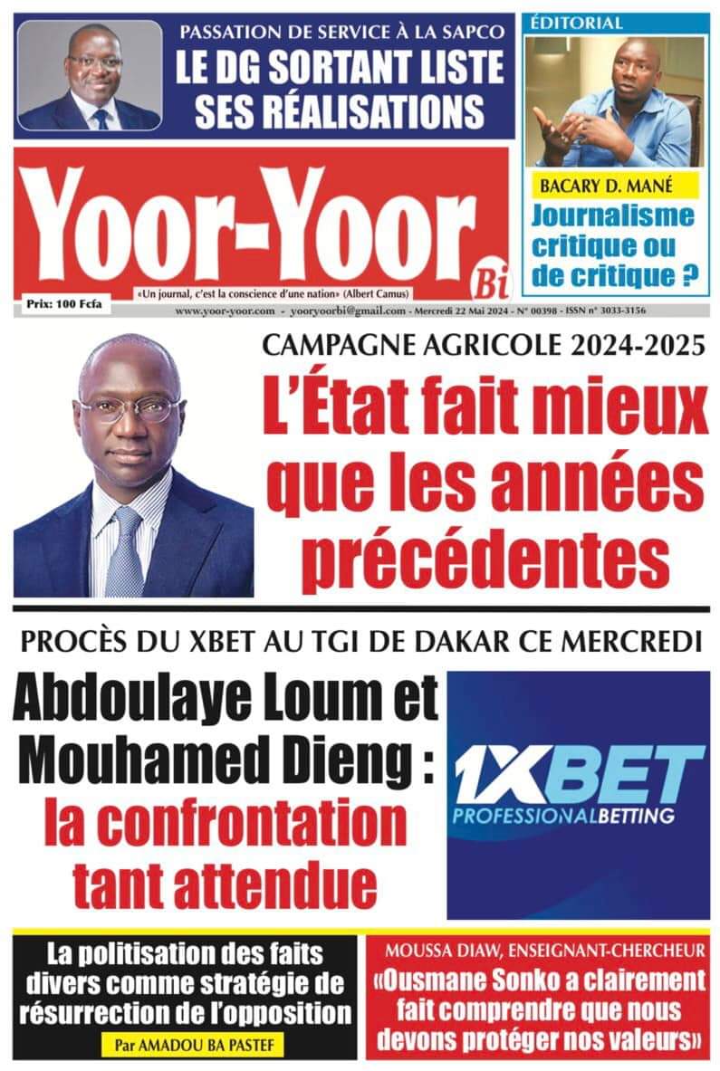 #RevueDePresseSn du Mercredi 22 Mai 2024.A vos kiosques et bonne lecture.#Senegal,#LeTémoinSn,#YoorYoorBi,#SudQuotidien,#LibérationSn,#FreeSenegal