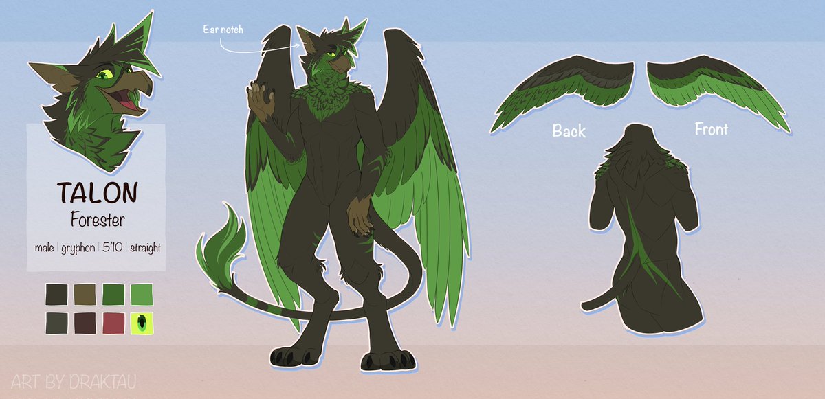 TalonBurd's tweet image. My lovely anthro reference sheet of my little goblin which was drawn by @taudrak 

They did such an amazing job with this.
