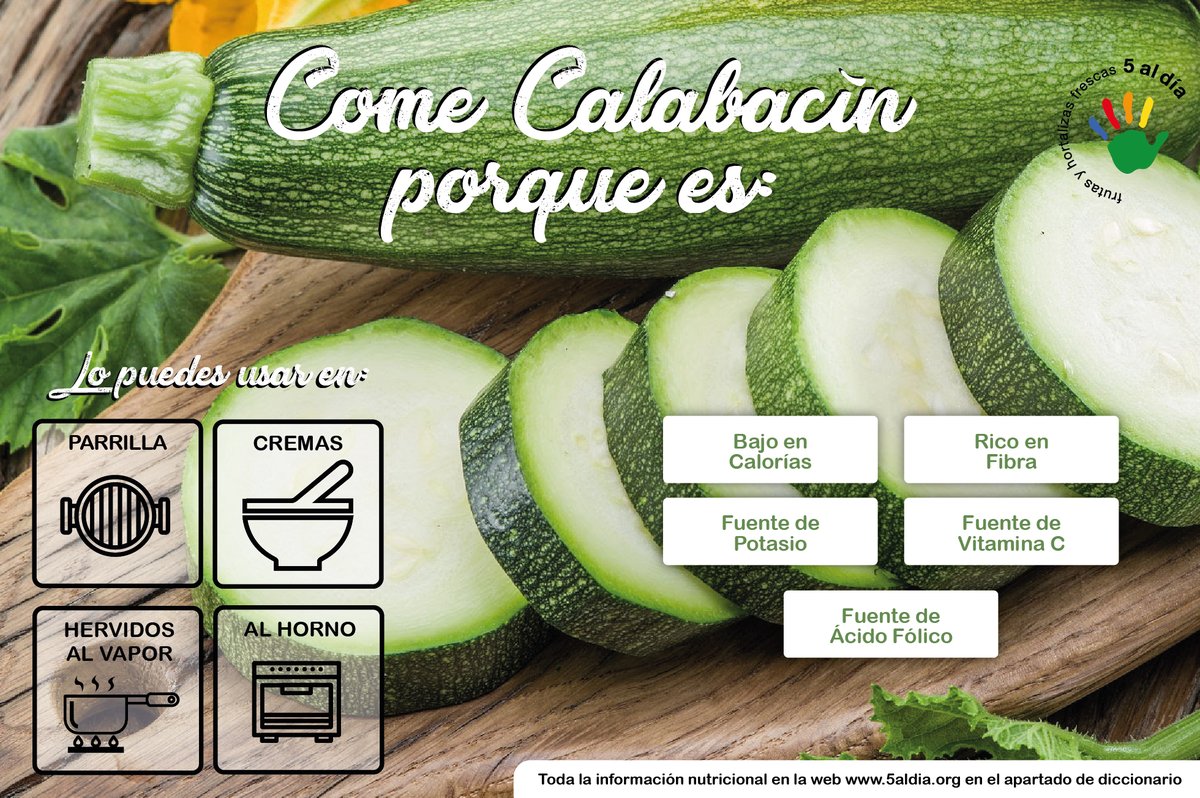 El #calabacín es una #hortaliza de la familia de los frutos que podemos utilizar en un sinfín de recetas 🍽️ ¿Sabías que la #flor del calabacín es comestible y que también se utiliza en diversas #recetas? #Infórmatecon5aldía #HortalizasSiempre #1delas5dehoy